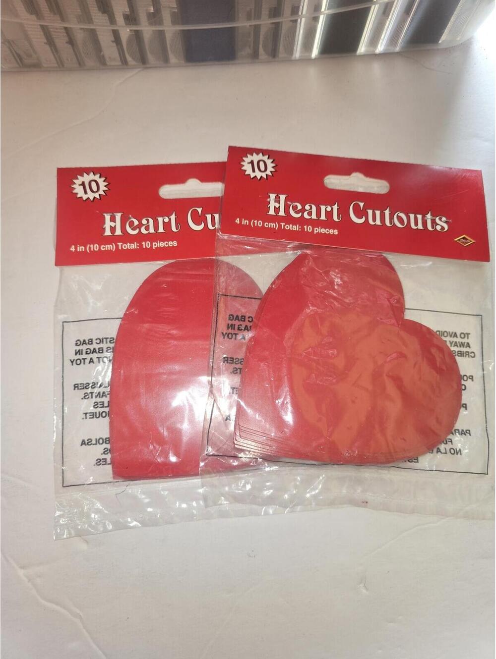 Beistle Red Heart Cutouts 4" 20pc Total Decor Classroom Crafts